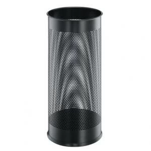 Image of Durable UMBRELLA STAND Metal Round 28.5L Perforated Rim Silver