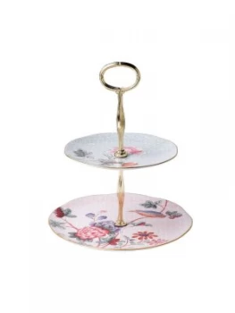 image of Wedgwood Harlequin Cuckoo Two Tier Cake Stand