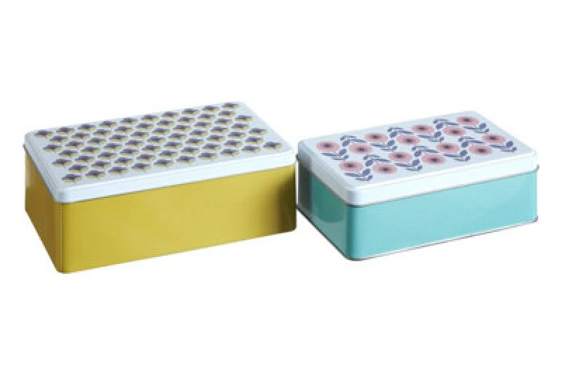 Image of Premier Housewares Joni Storage Rectangular Tins Multi