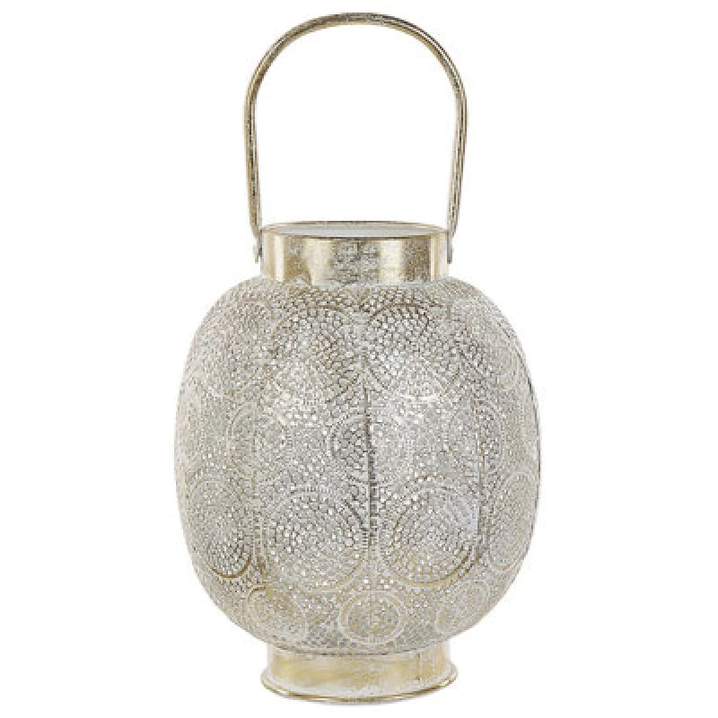Image of Beliani Lantern Lantau Metal 30 Cm Gold