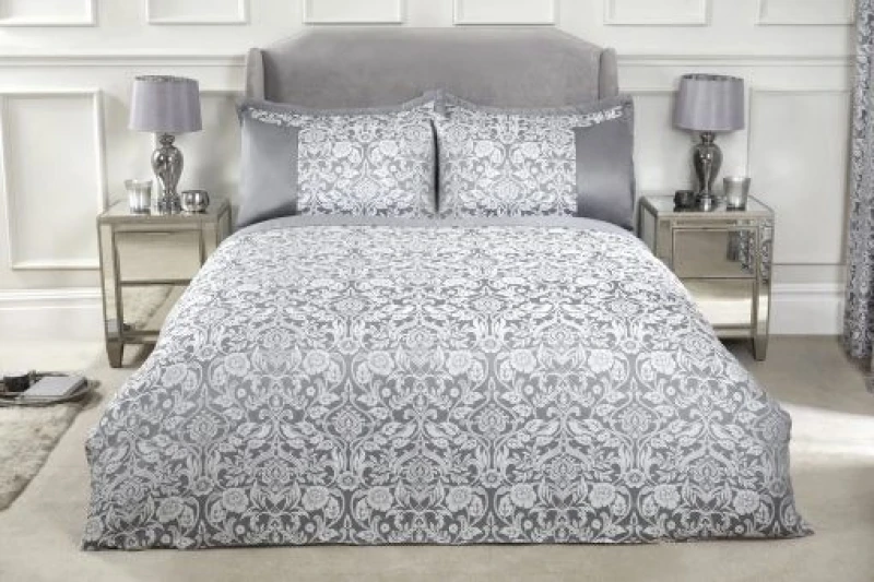 Image of New Edge Blinds Harrow Duvet Set in Grey Size: Super King Grey Unisex Super King
