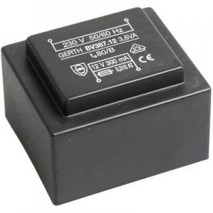 Image of PCB mount transformer 1 x 230 V 1 x 15 V AC 3.60 VA 240 mA