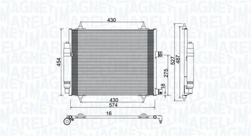 Image of MAGNETI MARELLI Air conditioning condenser MAGNETI MARELLI 350203886000