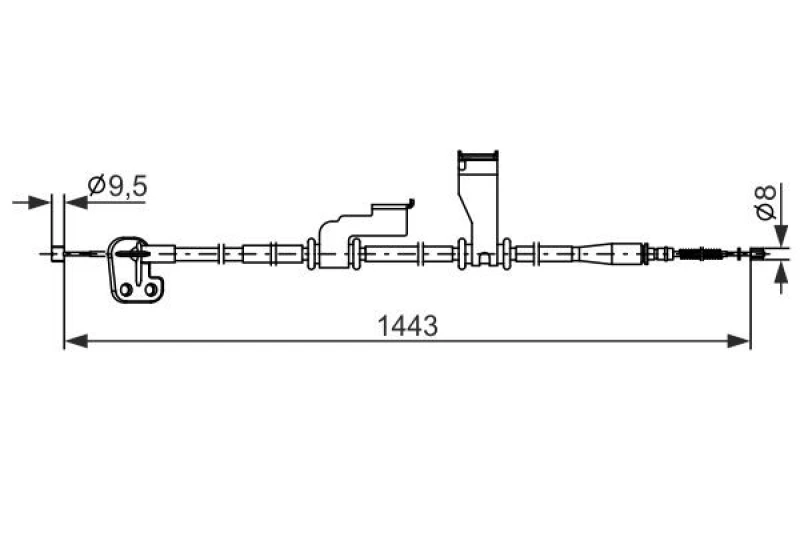 Image of Handbrake cable Bosch 1 987 482 836
