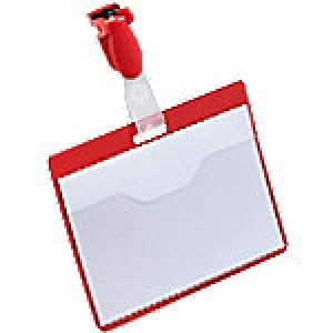 Image of Durable Standard Name Badge with Clip Landscape 90 x 60mm 810603 25 Pieces