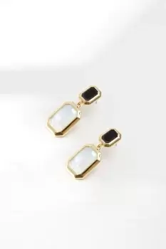 Image of Gold Plated Monochrome Drop Earrings