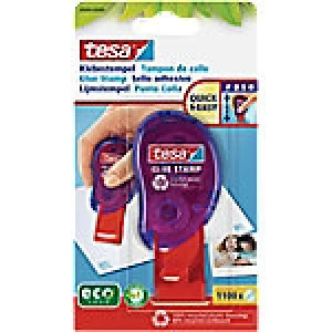 image of tesa Glue Stamp ecoLogo 99mm x 8.5m Blue & Red Low Odour