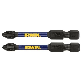 image of IRWIN - Impact Pro Performance Screwdriver Bits PZ2 57mm (Pack 5)