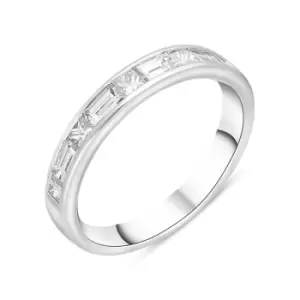 image of Platinum 0.93ct Diamond Princess and Baguette Cut Channel Set Half Eternity Ring