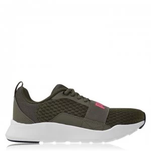 Image of Puma Wired Ladies Trainers - Green/Pink