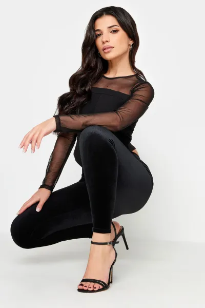 PixieGirl Petite Velvet Leggings Black