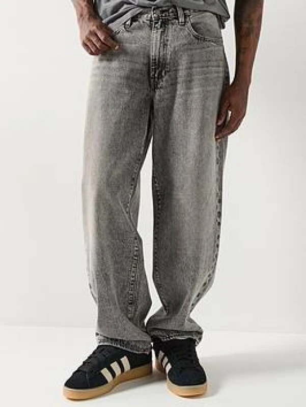 Image of LEVIS Mens Baggy Wide Leg Jeans - Grey Male 34 R