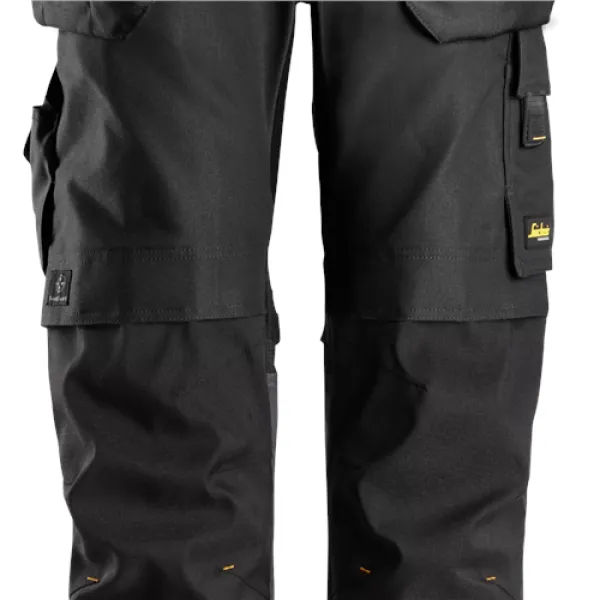 Image of Snickers AllroundWork Canvas+ Stretch Work Trousers+ Holster Pockets - Black - 44