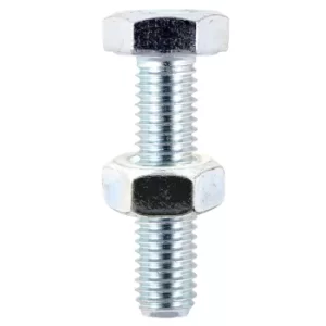 Hexagon Set Screws and Nuts Zinc Plated M10 70mm Pack of 2