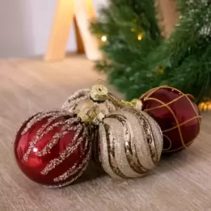 Image of Charles Bentley Pack Of 12 Traditional Style Glass Baubles