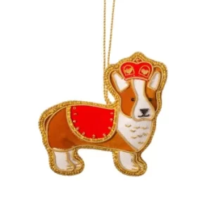 Image of London Corgi Zari Embroidery Decoration