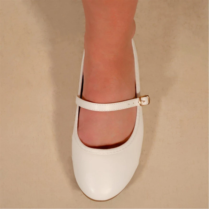 Image of Where's That From 'Josie' Ballerina Flats With Strap Detail White