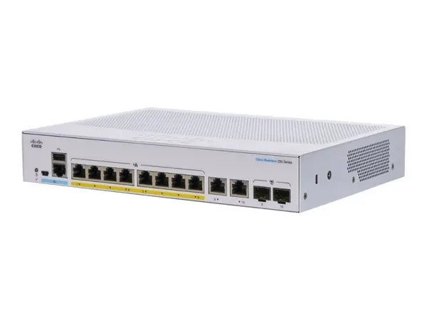 image of Cisco Cisco Business CBS250-8PP-E-2G Smart Switch 8 Port GE Partial PoE Ext PS 2x1G Combo Limited Lifetime Protection (CBS250-8PP-E-2G) CBS2