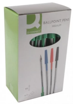 Image of Q Connect Ballpen Medium Green - 50 Pack