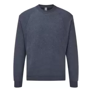 Image of Fruit Of The Loom Adults Unisex Classic Raglan Sweatshirt (M) (Heather Navy)