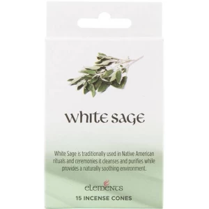 image of 12 Packs of Elements White Sage Incense Cones