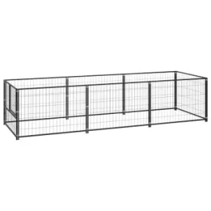 Image of VidaXL Dog Kennel Black 3m Steel