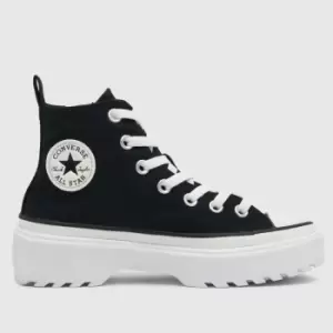 image of Converse Black & White Lugged Lift Girls Junior Trainers