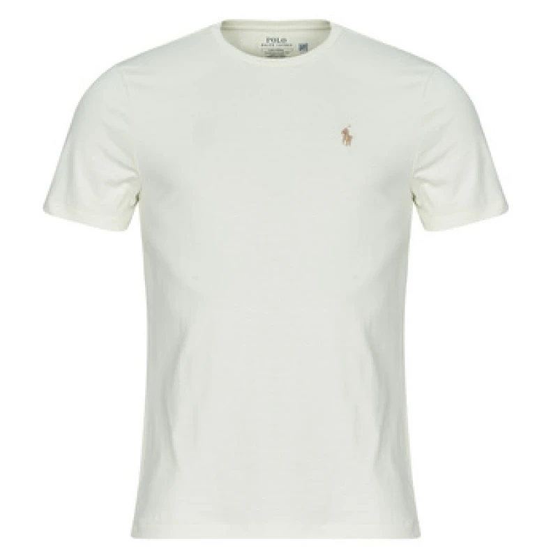 Image of Embroidered Logo Cotton T-Shirt in Custom Slim Fit