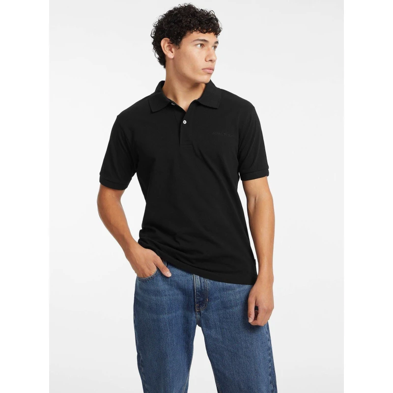 Image of Guess Guess Logo Polo Sn54 Black JBLK male Small