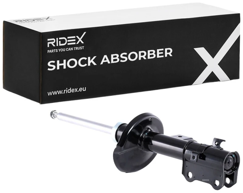 Image of RIDEX 854S1121 Shock absorber Front Axle Right, Gas Pressure, Twin-Tube, Suspension Strut, Bottom Clamp Shock Absorber (854)