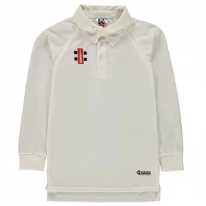 Image of Gray Nicolls Matrix Long Sleeve Cricket Shirt - White
