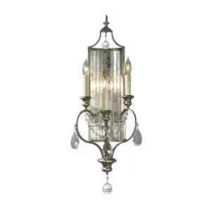 Image of 3 Bulb Wall Light Sconce Gilded Silver LED E14 60W Bulb