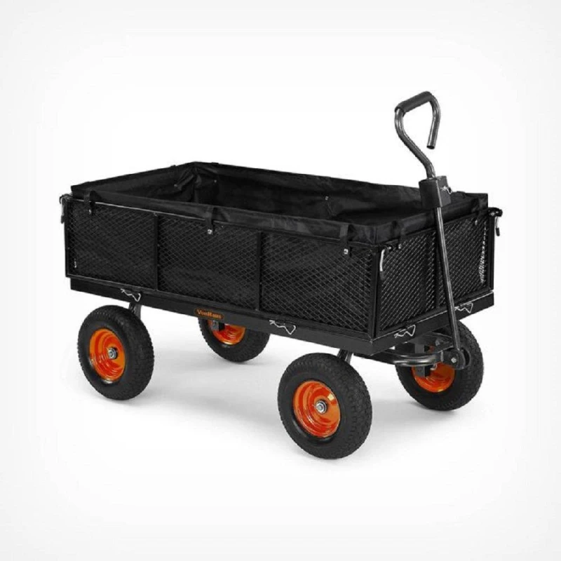Image of VonHaus Mesh Garden Cart 600kg Black unisex One Size