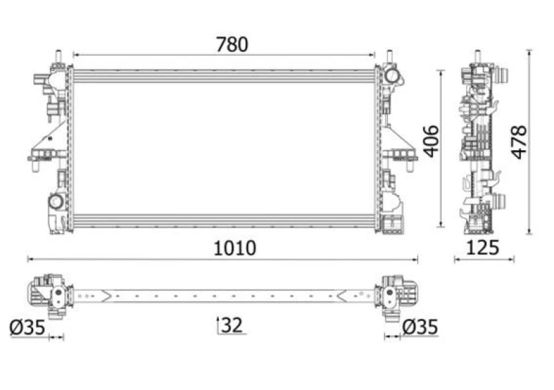 Image of Engine radiator MAHLE CR 2638 000P