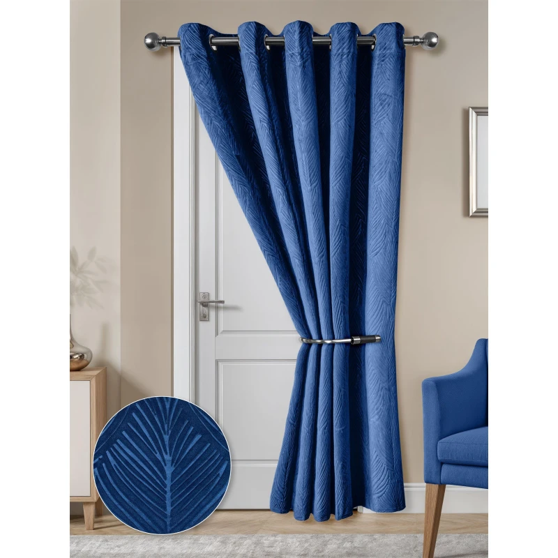 Image of Emma Barclay Eyelet Door Curtain Thermal Blackout Twilight Navy unisex 117x213cm