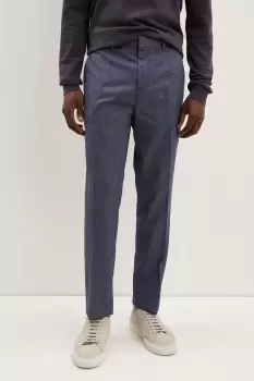 Image of Mens Slim Fit Blue Texture Smart Trousers