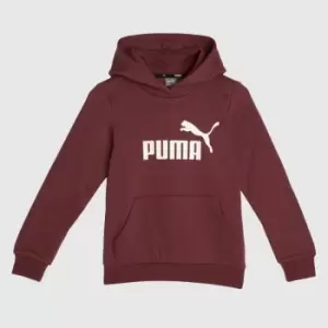 image of PUMA kids logo hoodie in burgundy