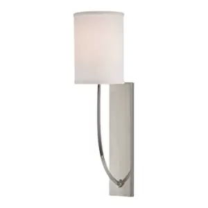 image of Colton 1 Light Wall Sconce Polished Nickel, Linen