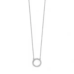 Image of Beginnings Sterling Silver Open Disc Pave Necklaces N4216C