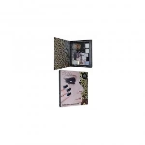 Image of Ciate Feathered Manicure Ruffle My Feathers Gift Set 5ml Chincilla Nail Polish + 13ml Speed Coat Pro + Scissors + Nail File Block + Genuine Feathers