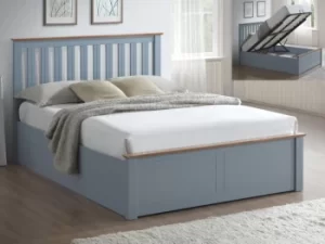 Image of ASC Sienna 4ft Small Double Stone Grey Wooden Ottoman Bed Frame