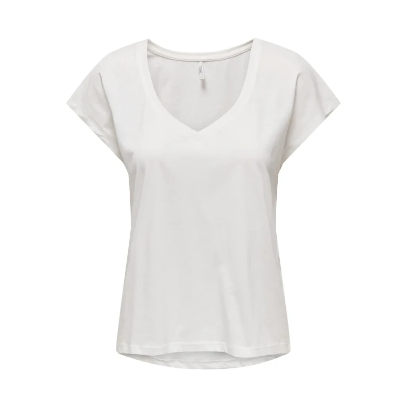 Image of Only Womens v-neck T-Shirt Only Winnie Blanc Female XS