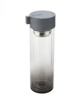 image of Joe Wicks 350Ml Crystal Glass Water Bottle - Grey