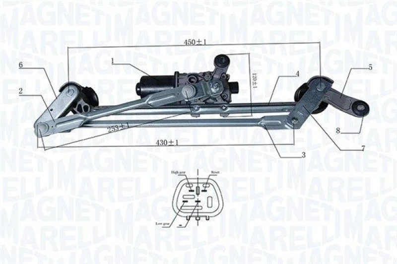 Image of MAGNETI MARELLI Window Wiper System MAGNETI MARELLI 064351767010