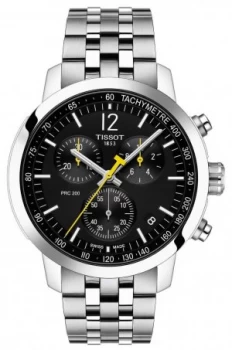 Tissot PRC 200 Chronograph Black Dial Stainless Steel Watch