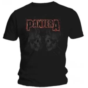 Image of Pantera Watermarked Skulls Mens Black T Shirt: Large