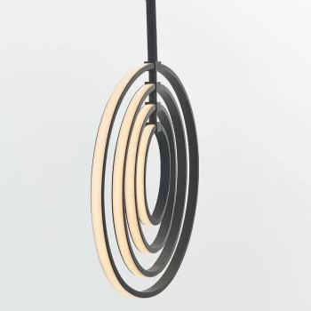 Image of Endon Directory Lighting - Endon Avali - LED Ceiling Pendant Matt Black & White Acrylic