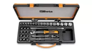 Image of Beta Tools 910B/C29 34pc 3/8" Sq Dr Bi-Hex Socket, Bit Driver & Accessory Set