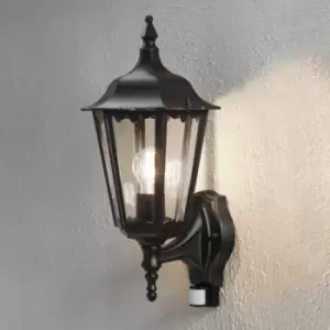 Image of Firenze Outdoor Classic Large Lantern Up Light PIR Black, IP44