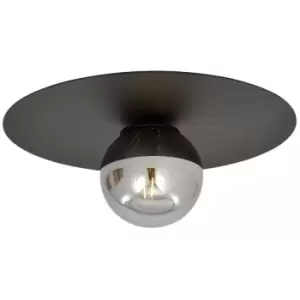 image of Emibig Solar Black Globe Ceiling Light with Graphite Glass Shades, 1x E14